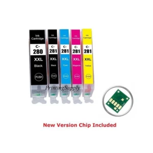 5 BK/C/M/Y For PGI280XXL CLI281 Canon PIXMA TS702 6120 6320 8320 TR8620 8520 752 - Picture 1 of 1