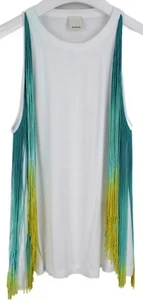 Pinko T-Shirt Damen M Ärmellos Quasten Rundhals Weiß - Bild 1 von 12