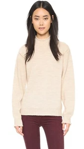 NEW ALEXA CHUNG FOR AG KNITTED WOOL BLEND? IVORY TURTLENECK RELAXED JUMPER-S - Picture 1 of 12