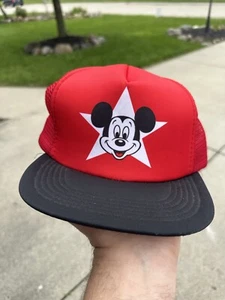 Vintage Mickey Mouse Trucker Hat Walt Disney Mesh Snapback Retro Cap - Picture 1 of 5