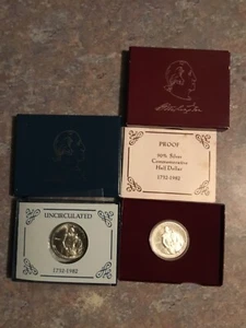 1982 George Washington 90% Silver Proof and Silver Uncirculated Half Dollar - Picture 1 of 2