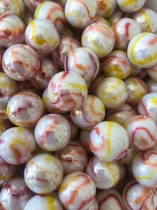 NEW- 25 X "GELATO" 16mm Glass Marbles Traditional Children's game/Collector