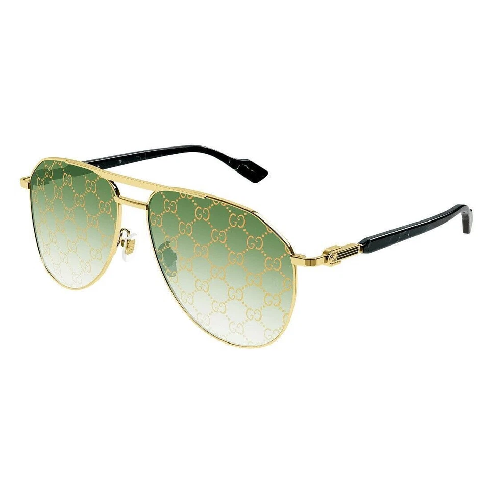 Gucci GG1220S 004 Men's Aviator Sunglasses - Green