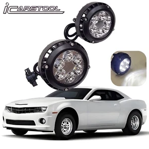 LED Clear Lens Fog Driving Light Pair For 2010 2011 2012 2013 Chevy Camaro 6000K - Picture 1 of 21