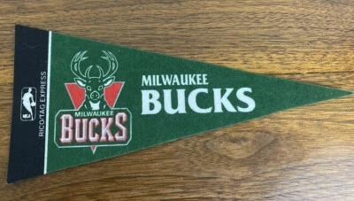 Milwaukee Bucks Vtg NBA Basketball Mini Pennant 4"x 9" Rico Tag Express - Image 1 of 4