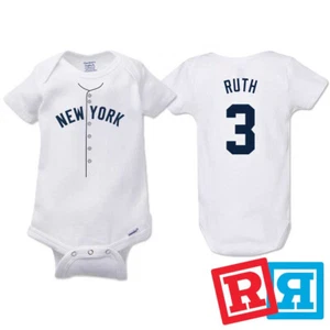 Babe Ruth New York Yankees Baseball Player Gerber Baby Onesie® Cotton Bodysuit - Picture 1 of 6