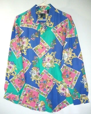 Blusa blusa túnica top floral colorida con botones manga larga talla L Lizwear para mujer Foto 1 de 4