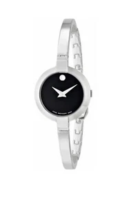Brand New Movado Bela Women’s Black Dial Stainless Steel Bangle Watch 0606595 - Picture 1 of 3