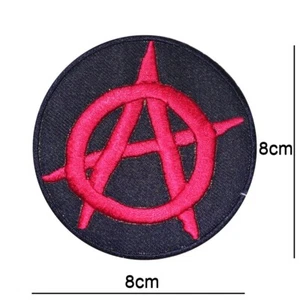 Anarchy Motorbike Biker Embroidered  Patch Iron or Sew On Badge applique logo - Foto 1 di 2