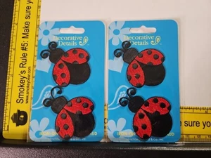 Decorative Iron On Lady Bug Patch Lot of 2 Packs - Picture 1 of 3