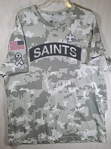 Nike New Orleans Saints T Shirt Mens XL NFL Salute To Service Camo Dri Fit - Picture 1 of 10
