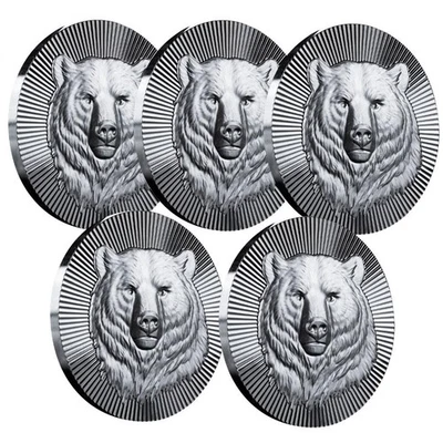 5 x Scottsdale Mint 1 oz Silver STACKER® - Grizzly Bear (exclusivo de eBay) #A122 Foto 1 de 4