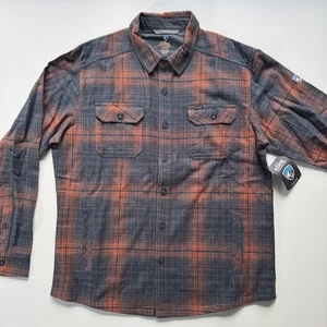 KUHL Deviatr LS Flannel Shacket Mens Large Shirt Jac Soft Tencel Plaid Pockets - Picture 1 of 18