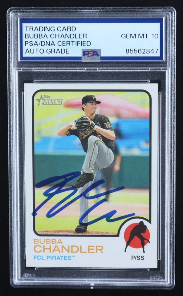 Bubba Chandler Signed 2022 Topps Heritage Minors #69 (PSA | Autograph Graded 10) - Image 1 of 2