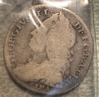 George II, Six Pence 1746 Lima - Imagem 1 de 2