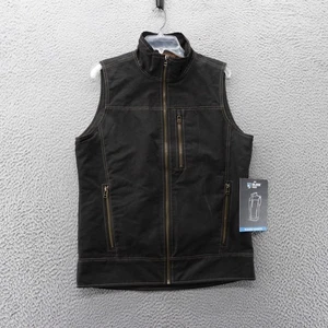 Kuhl Burr Vest Mens Small Espresso Brown Full Zip Sleeveless Utility Jacket NWT - Picture 1 of 15