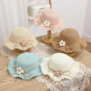 Straw Hat With Floral Band And Strap Crossbody Purse Youth Girls Straw Bag Hat - Foto 1 di 12