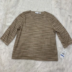 Alfred Dunner Top Punto Marrón XL - Imagen 1 de 4