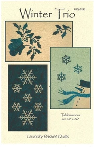 2011 Laundry Basket Quilts Winter Trio tablerunners sewing pattern uncut - Picture 1 of 3