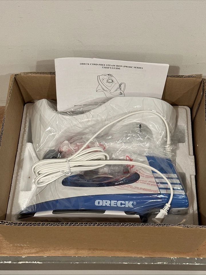 Plancha de vapor inalámbrica/con cable ORECK con base JP8100CB-apagada automática nueva en caja Foto 1 de 1