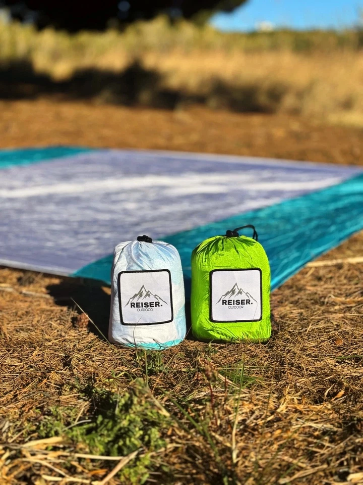 Stranddecke / Picknickdecke XXL ultraleicht BLAU / WEIß - Bild 1 von 2