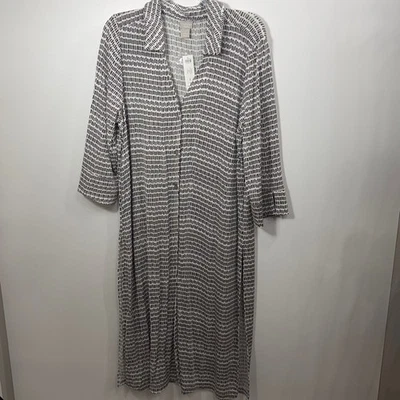 Chico's Travelers Acetate Duster Jacket black white size 12/14. NWT. - Image 1 of 4