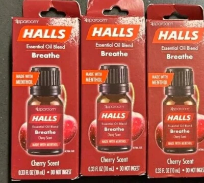 Aceite esencial de 3 salas Breathe aroma a cereza mentol, 0,33 fl oz, nuevo Foto 1 de 2