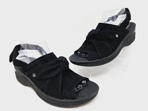 BZEES Mujer Margarita Slingback Sandalia Zapato Cuña Tacón Cómodo Boho Talla 9.5 W Negro - Imagen 1 de 9