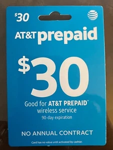 AT&T Prepaid $30 Prepaid Phone Plan - no SIM, code only, 5GB - New! - Zdjęcie 1 z 3
