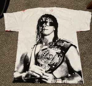 Vintage 1993 WWF Wrestling Bret Hart The Hitman All Over Print AOP Print Error - Bild 1 von 3
