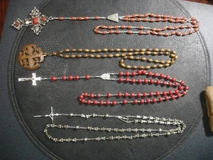 Vintage Sterling Silver 925 Catholic Rosary Crucifix Pendant Necklace Lot 13 pcs - Picture 1 of 23