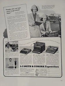1940 LC Smith & Corona Typewriters Fortune WW2 Print Ad Q4 American Airlines - Picture 1 of 2