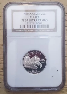 2008 S Silver 25c Alaska NGC PF69 Ultra Cameo - Picture 1 of 2