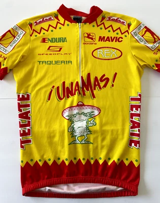 Camiseta deportiva de ciclismo vintage Giordana Italia Una Mas talla S pequeña amarilla manga corta Foto 1 de 4