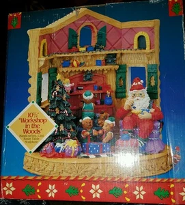 Christmas House Workshop in the Woods Tabletop FOLKLORE 1994 Int.Silver 10.5"h - Picture 1 of 6