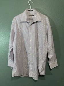 Kirkland Signature Men's Long Sleeve Button Up Shirt, Multi Stripes, 16.5 32 - Picture 1 of 12