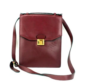 CARTIER Must Line Bordeaux Leder Gold Schultertasche Handtasche Frankreich Gebraucht - Bild 1 von 24