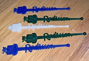 5 Vintage RADISSON HOTEL SWIZZLE STIR STICKS - Picture 1 of 8