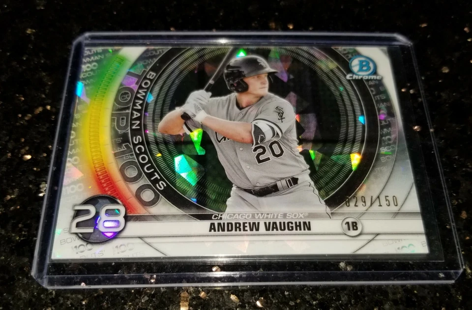 2020 BOWMAN CHROME SCOUTS TOP 100 PROSPECTS ATOMIC REFRACTOR ANDREW VAUGHN /150 - Image 1 of 1
