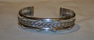 Vintage Sterling Silver Tribal Bracelet - Picture 1 of 7