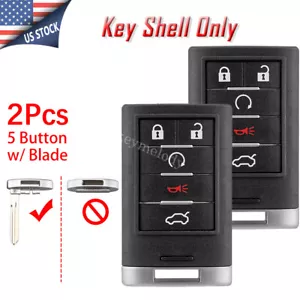 2 hojas de carcasa de llavero remoto sin llave para Cadillac STS 2008-2011 M3N5WY7777A - Imagen 1 de 9