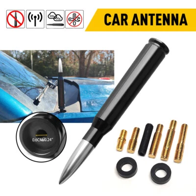 ANTENA BULLET ajuste preto e prata Chevrolet Silverado GMC Sierra 1500/2500/3500 - Imagem 1 de 4