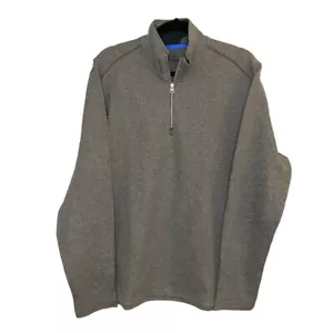 Robert Graham Gray Delage Tweed Jacquard Quarter 1/4 Zip Pullover Sweater XL - Picture 1 of 9