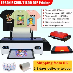 [Reino Unido Stock] Impresora Epson L1800/R1390 Cabezal A3 DTF Directa a Película Impresora de camisetas - Imagen 1 de 22