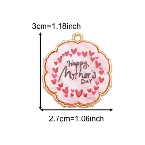 4PCS 30x27mm Mother's Day Design Charms Necklace Earrings DIY Making Pendant - Picture 1 of 9
