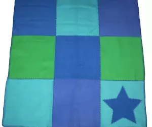Manta de Colección Baby Gap Fleece Star Patchwork Azul Verde Turquesa Verde Azulado - Imagen 1 de 2