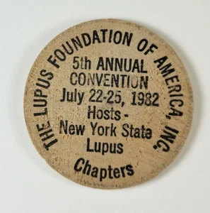 Wooden Nickel - Lupus Foundation of America 5th Convention New York 1982 - Picture 1 of 3