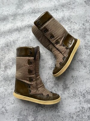 罕见 Fendi 复古 Monogram 靴子 37-38 码 — 第 1/4 张图片