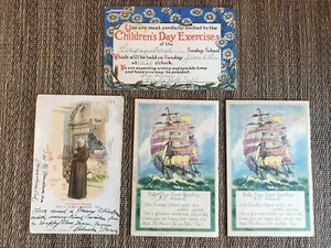 Vintage Anfang 1900 religiöse Sonntagsschule Bibel Lager Postkarte Lot (1113) - Bild 1 von 9