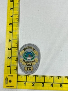 Brownsville Police Texas TX Sergeant Badge Patch Silver and Gold - Picture 1 of 1